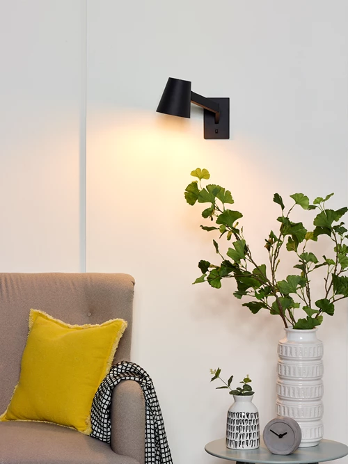 Lucide MIZUKO - Wall light - 1xE14 - Black - atmosphere 1